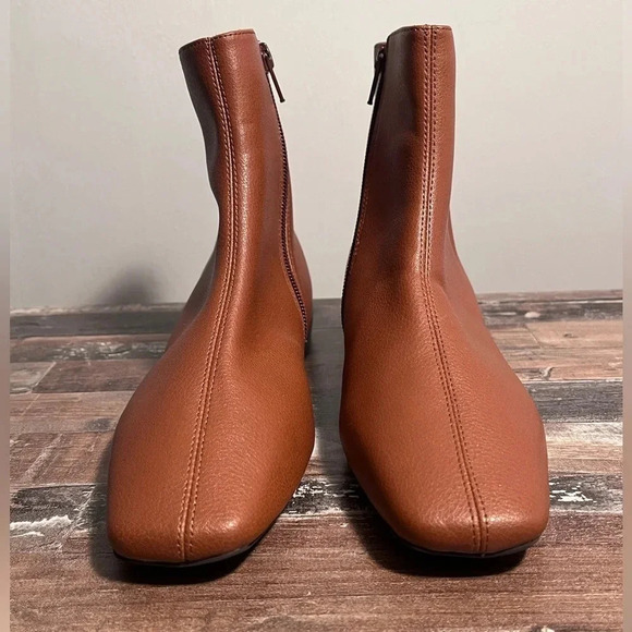 Linea Paolo Brown Leather Zip Up Ankle Boots Women Size 4.5 - Picture 2 of 7